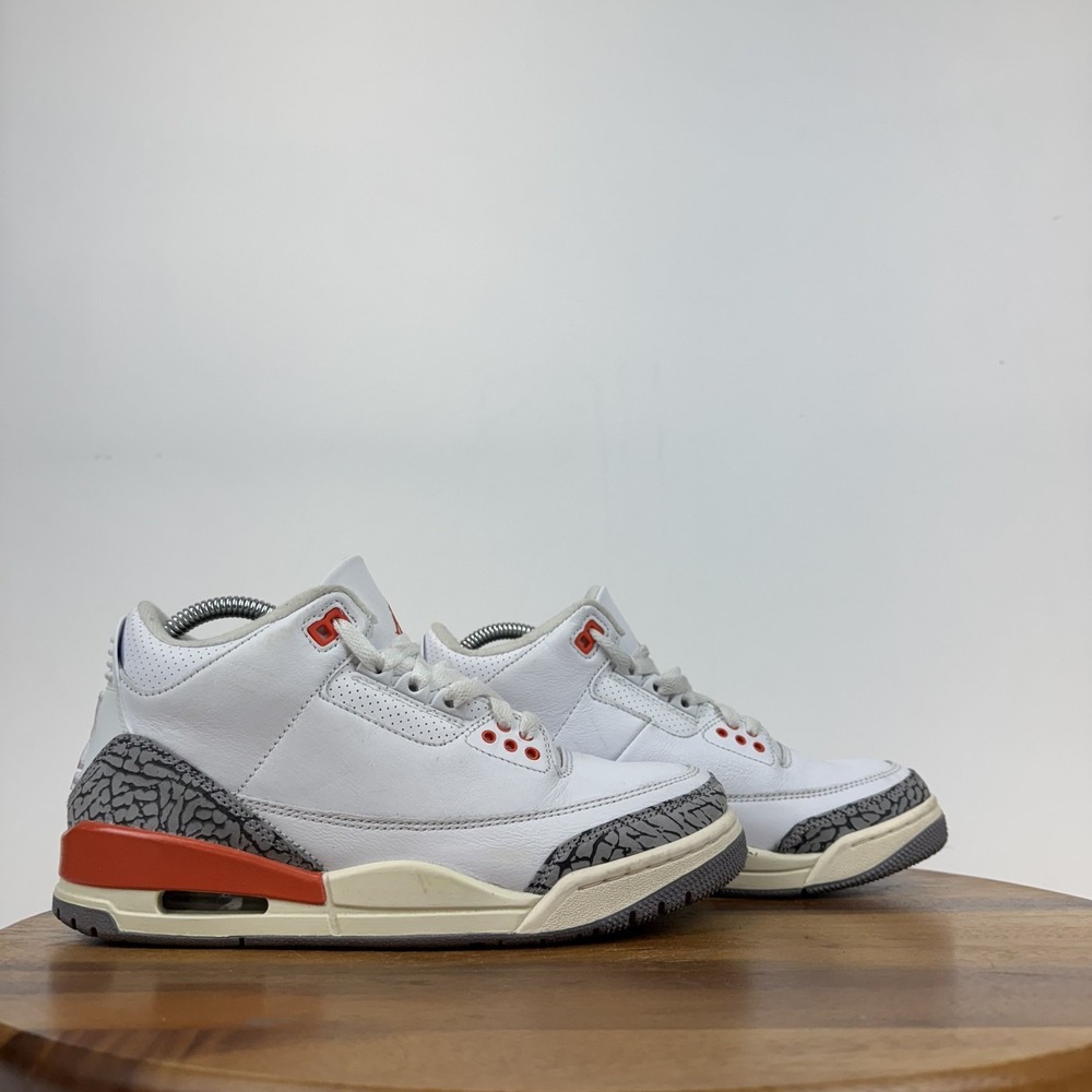 Womens Nike Air Jordan 3 Retro Georgia Peach Leather Mid Sneakers Shoes Size 8 M